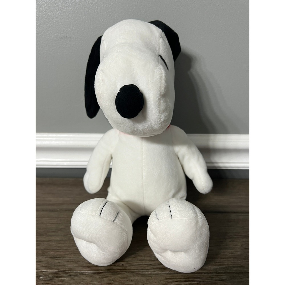 Kohls Cares Peanuts Snoopy Plush Stuffed Animal White Beagle Dog Red Collar